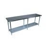 Bk Resources Flat Top Work Table Stainless Steel w/Galvanized Undershelf 96"Wx24"D VTT-9624